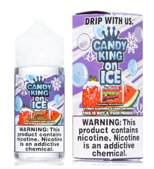 Candy King 100ml Strawberry Watermelon Bubblegum on Ice - Vapor Fog - 653341352798 - Liquids - Candy King