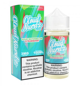 Cloud Nurdz 100ml Sour Watermelon Strawberry Iced - My Store - 0012436997724 - Liquids - Cloud Nurdz