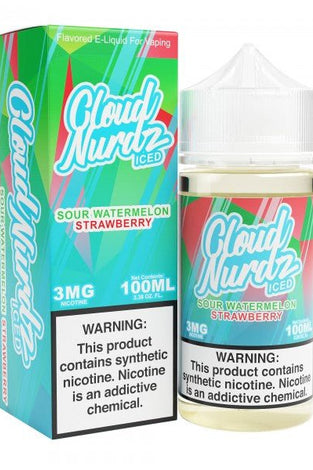 Cloud Nurdz 100ml Sour Watermelon Strawberry Iced - My Store - 0012436997724 - Liquids - Cloud Nurdz