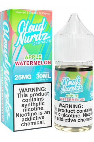 Cloud Nurdz Salt 30ml Watermelon Apple Iced - My Store - 0012436996918 - Nic Salts - Cloud Nurdz Salt