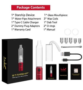 Hamilton Devices Starship Triple Vape Cart/Wax Coil Battery Kit - Vapor Fog - Alternative - Delta Devices